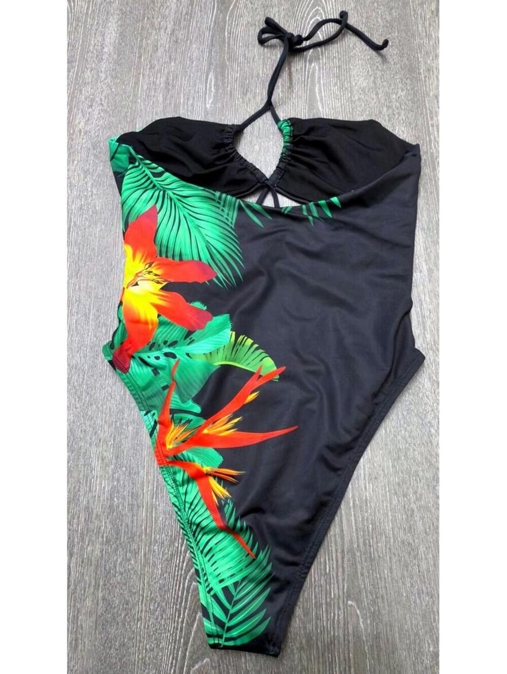 Fredericks of Hollywood Cabarita Paradise Print Cutout Swimsuit Size Medium - Picture 2 of 2